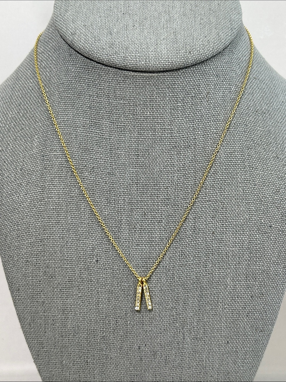 Elegant Gold Double Bar Pendant Necklace